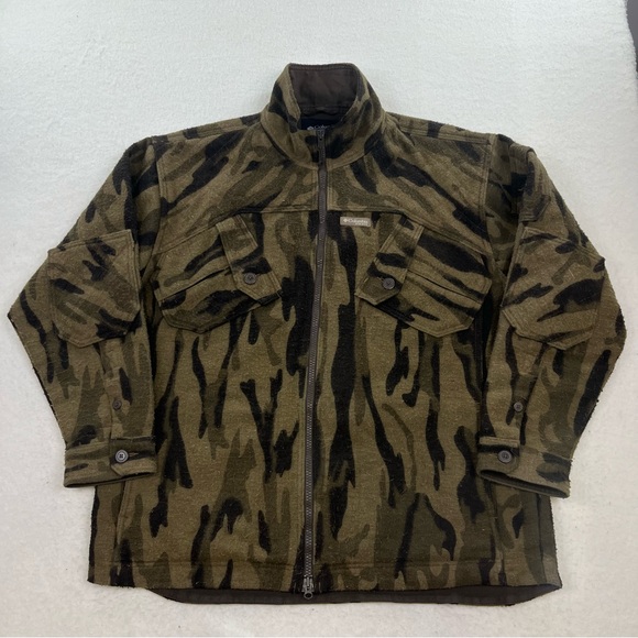 Columbia Gallatin Range Wool Blend Full Zip Jacket Outfitter Camo Size XL - Picture 1 of 9